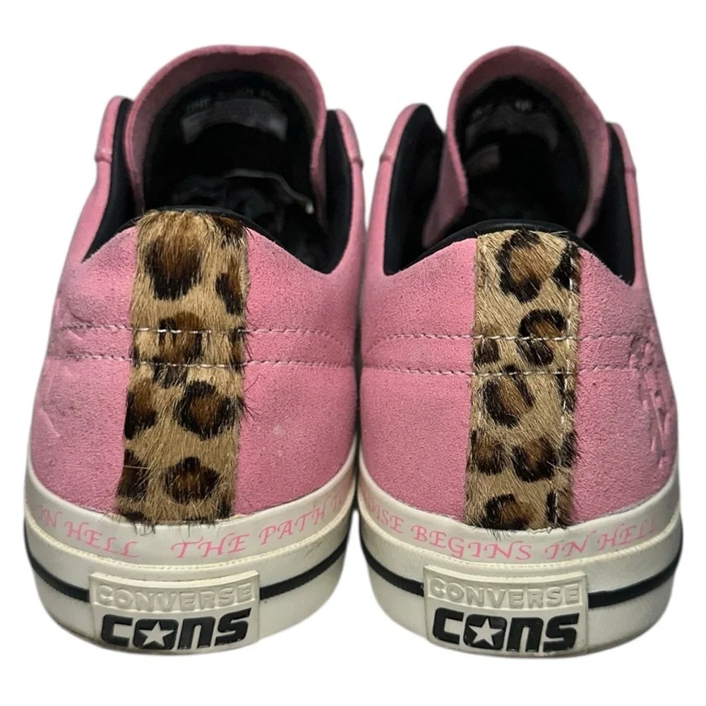 Converse One Star Sz 11.5 Pink Suede Paradise Leopard Pro Ox Sean Pablo Sneakers - Picture 6 of 13